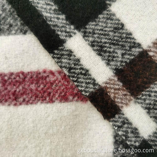 Boucle fashion checked design brushed fabrics